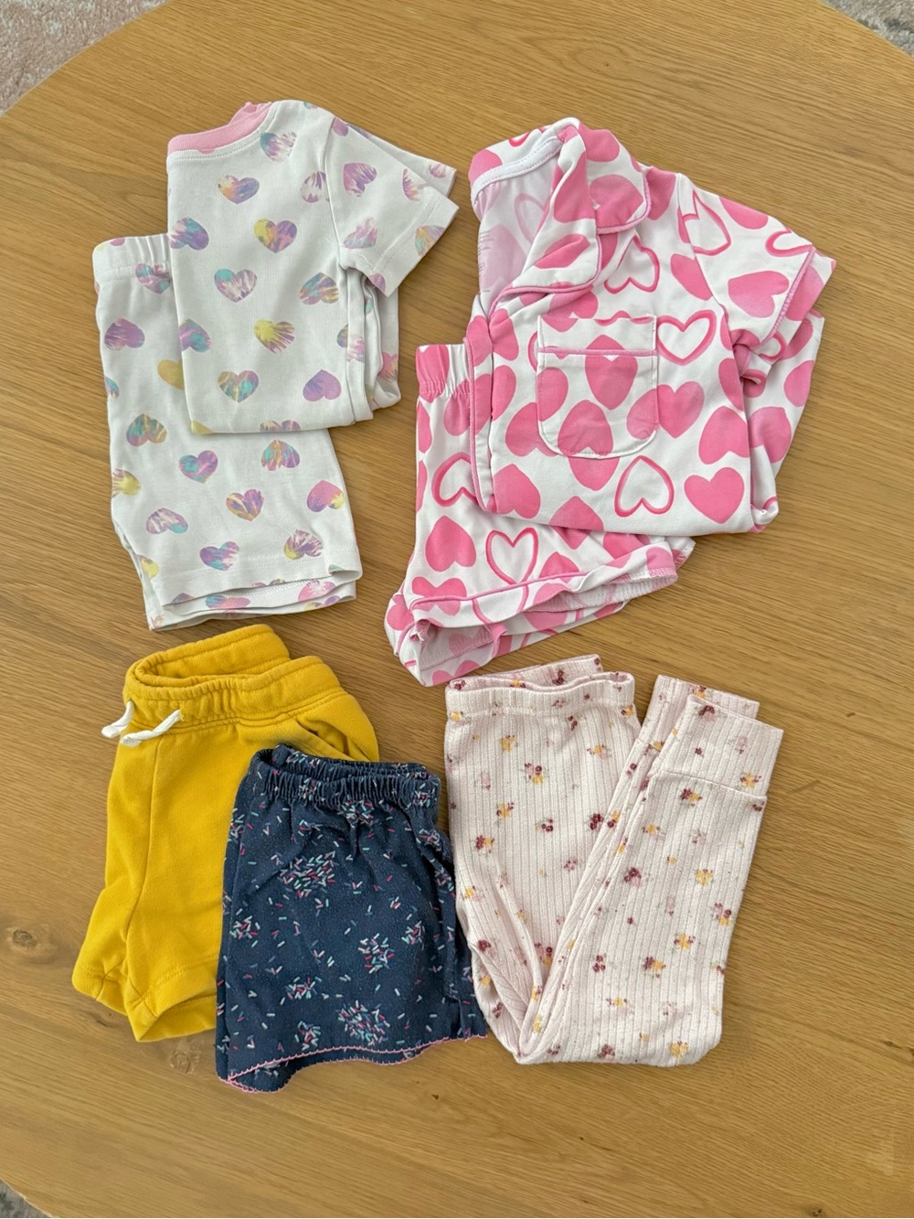 Toddler Girls Pajama Set and Bottoms Bundle (7 Pieces) Size 3T